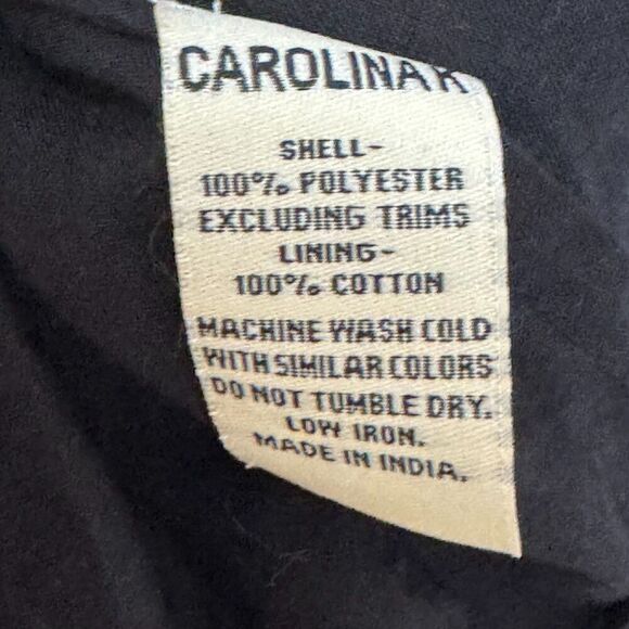 Anthropologie Carolina K Top Size Small Black Floral Tassel Hem Boho Festival - Picture 6 of 6